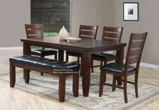6PC Dining Room Set Table Chair and Bench Furniture 620  