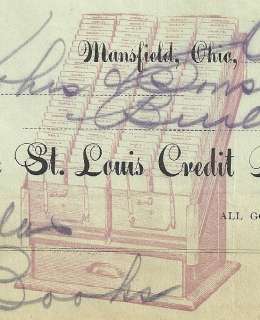 1903 Invoice The St. Louis Credit Record Co. Mansfield, Ohio  
