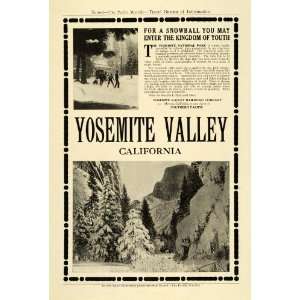 1912 Ad Yosemite Valley Railroad California Sightseeing Merced Youth 