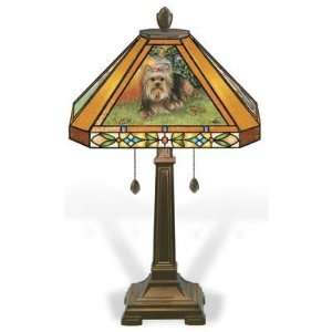  Yorkie Stained Glass Lamp