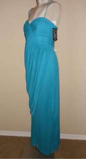 NWT ALEX EVENINGS DRAPED TURQUOISE EVENING GOWN 6  
