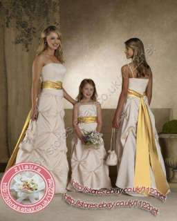 Long sash Bridesmaid dress flower girl dress party dress ball gown 