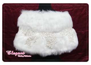 Item Name P 019 Ivory Faux Fur Bridal Wedding Shawl Wrap Shrug
