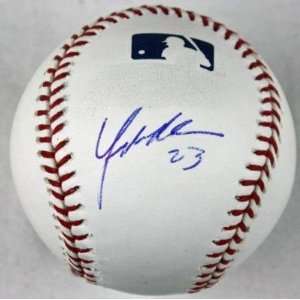  Yadier Molina Autographed Baseball   Reds Yonder Alonso 