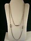 VINTAGE FASHION S/B SIGNED 50 OF DOUBLED SILVER CHAIN W/FILIGREE 