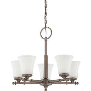  Nuvo 60/4015 Teller 5 Light Chandeliers in Aged Pewter 