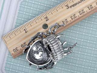 Stunning Large Silver Tone Clear Crystal Rhinestone Spider Insect Bug 