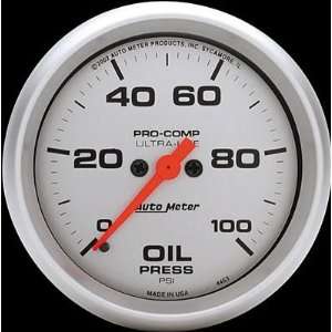 Auto Meter 4453 ULTRA LITE 0 100 PSI Full Sweep Electric Oil Pressure 