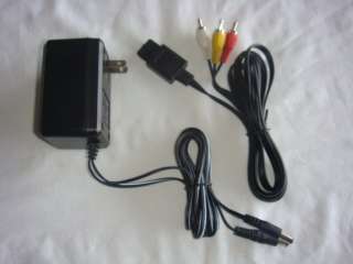 New SNES Super Nintendo AC Power Adapter + 1 AV Cable Bundle Set Kit 