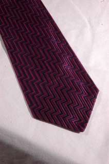 NWT Charvet silk tie purple magenta zigzag France  
