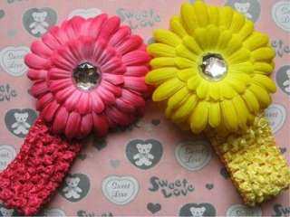 bulk Baby Crochet Headband With Daisy Flower 10pcs  
