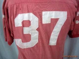 Vtg 50s 60s Champion. Football Jersey Sport Athletic Shirt. 44.Red 