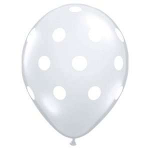 Mayflower Balloons 47894 11 Inch Big Polka Dots Latex   Clear Pack Of 