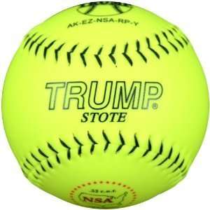   Yellow Synthetic Leather Softball with NSA Logo