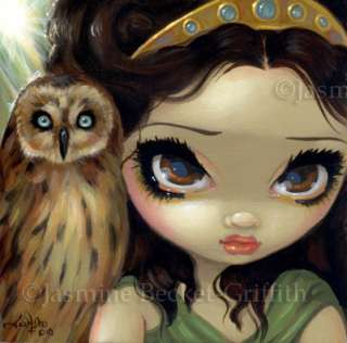 Fairy Face 127 Jasmine Becket Griffith Fantasy Owl Maiden SIGNED 6x6 