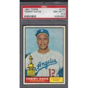  1961 Topps #168 Tommy Davis (R) Dodgers PSA 8.5 NM/MT+ 