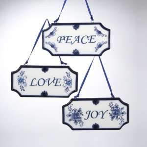    Inspired Peace, Love & Joy Christmas Ornaments 4.5