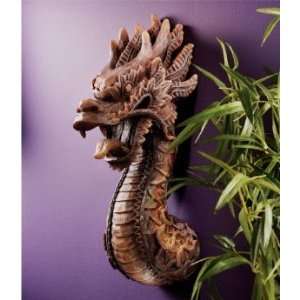  Xoticbrands 18.5 Chinese Dragon Wall Sculpture Statue 