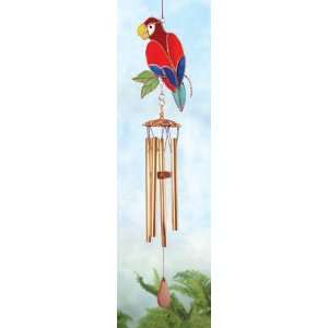  Gallery Art Glass Parrot Small Wind Chimes Patio, Lawn & Garden
