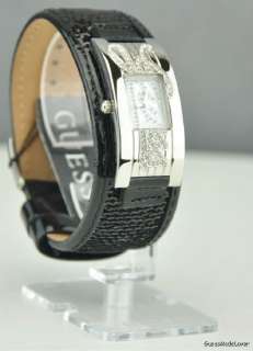 New GUESS Leather Ladies Watch Black W90055L1 NWT USA  