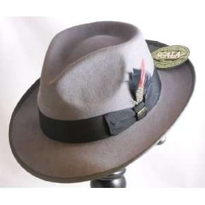  Mens Scala New Yorker Fedora Grey Hat with Snap Brim 