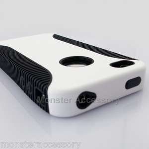 White Dual Flex Hard Case Gel Cover For Apple iPhone 4S NEW  