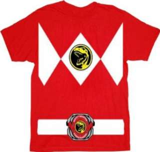  Power Rangers Red Ranger Costume Red T Shirt Tee Clothing