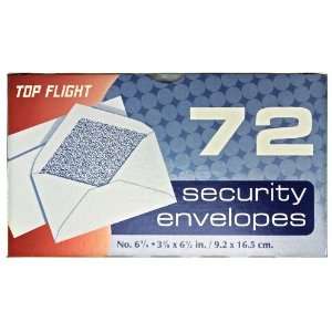  Top Flight Boxed Security Envelopes, 3.5/8 x 6.5 Inches 