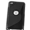 Frost Black S Shape TPU Skin Soft Case Cover+Privacy Film For iPod 