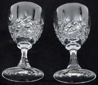 Pair of Royal Doulton 6 Inch Tall Lead Crystal Wine Goblets  