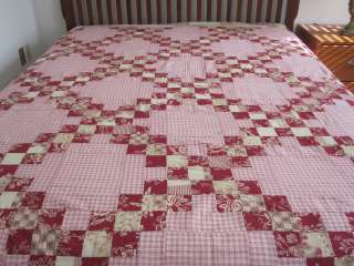 Double Irish Chain NEW PATCHWORK QUILT TOP, 92 x 92, P2  