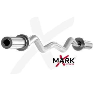  XMark Fitness Olympic Commercial EZ Curl Bar (Chrome, 30mm 