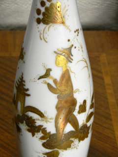 Signed German Porcelain White and Gold Rosenthal Bud Vases  