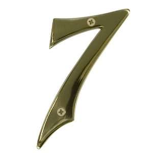  10 Solid Brass House Number 7   Polished & Lacquered 