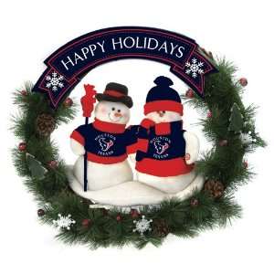  Pack of 2 NFL Houston Texans 20 Snowmen Christmas Wreaths 