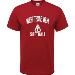 West Texas A&M Buffaloes Cardinal Red Youth Softball Arch T Shirt