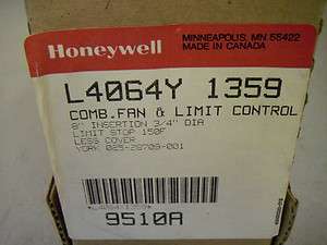 Honeywell L4064Y 1359 Fan & Limit Control Switch 8 x 3/4 Limit Stop 