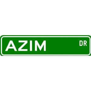  AZIM Street Sign ~ Personalized Family Lastname Sign 