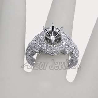 14k Gold Genuine Diamond Engagement Ring Semi Mount  