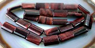 15x10mm Red Tiger Eye Pillow Rectangle Bead 15.5  