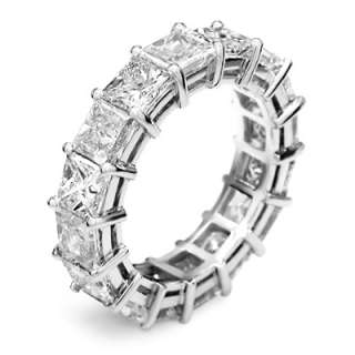 50 Ct Princess Cut Diamond Eternity Ring Platinum 950  
