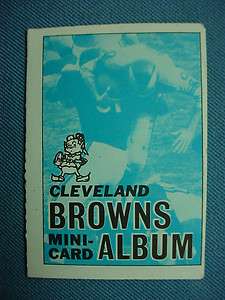 1969 Topps Mini Card Album. Cleveland Browns. empty. *1741  