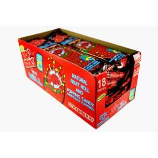 Pop Rocks On A Roll Strawberry Fruit Roll Candy 18 Pack