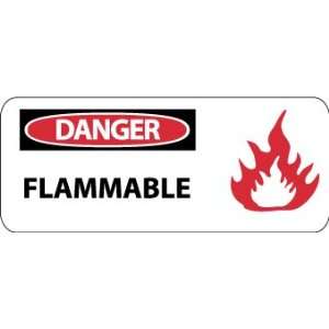 Danger, Flammable (W/ Graphic), 7X17, Adhesive Vinyl  