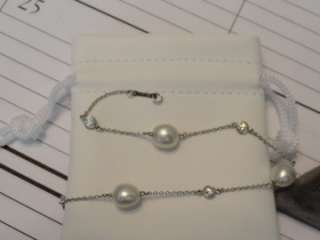 Platinum Tiffany & Co. Elsa Peretti Bracelet with Diamonds and Pearls 