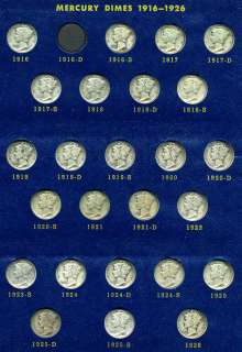 Mercury Dime Set missing only 1  