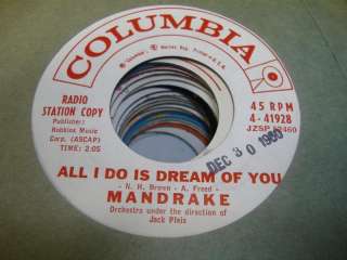 Rock Promo 45 MANDRAKE All I Do Is Dream of You on Columbia (Promo 