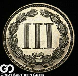1865 Three Cent Nickel PROOF SOLID GEM PF+++ * SCARCE  