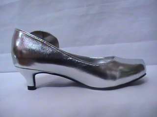 Girls Silver Dress Shoes Pumps (Carrie 36) Youth Sz 3  