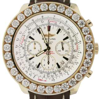 Breitling Mens 18KT Gold With Big DIAMOND Bezel Bentley Motors Watch 